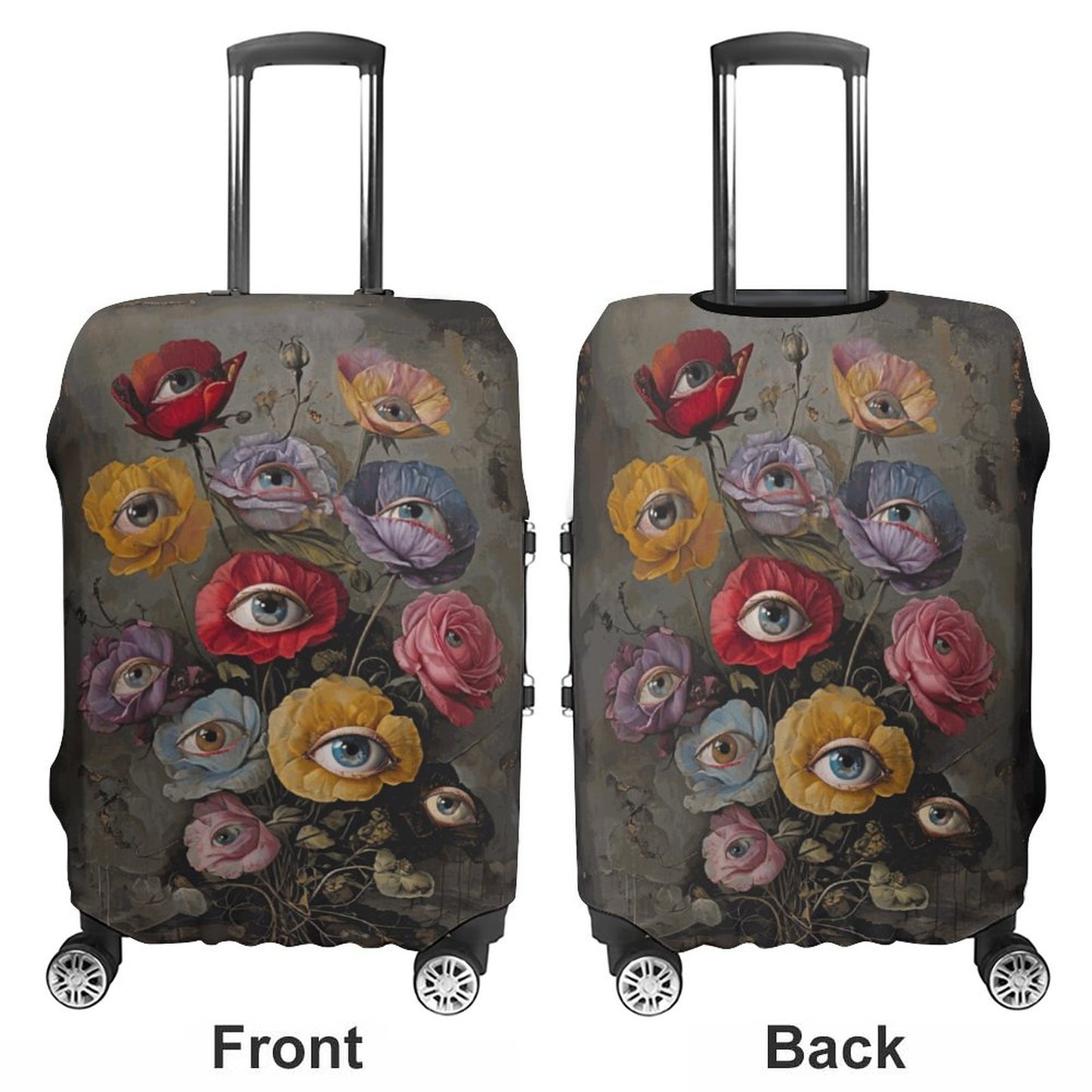 Human Eyes Floral Secure and Stylish Luggage Covers