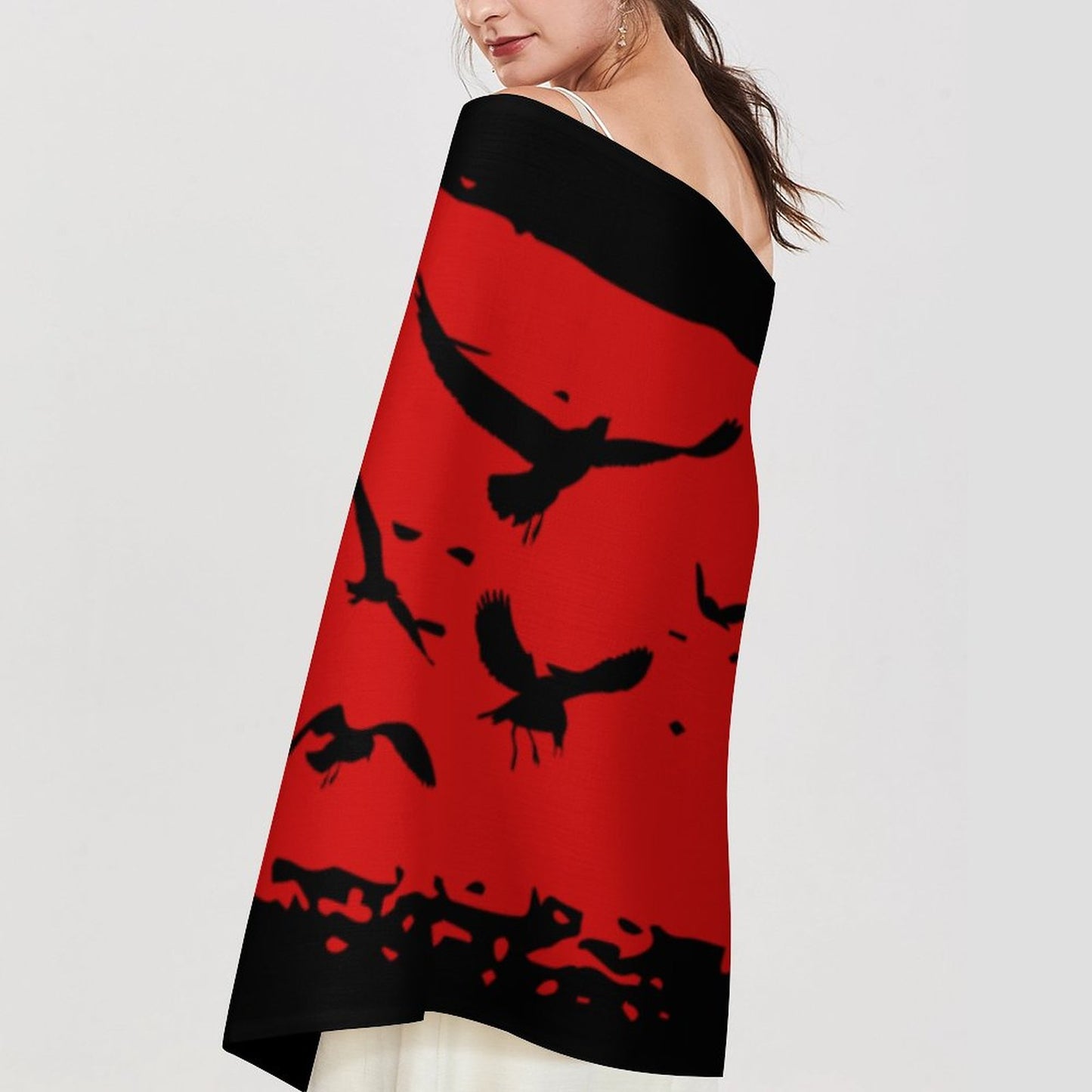 Murder of Crows Siren Tassel Scarf (All-Over Printing)