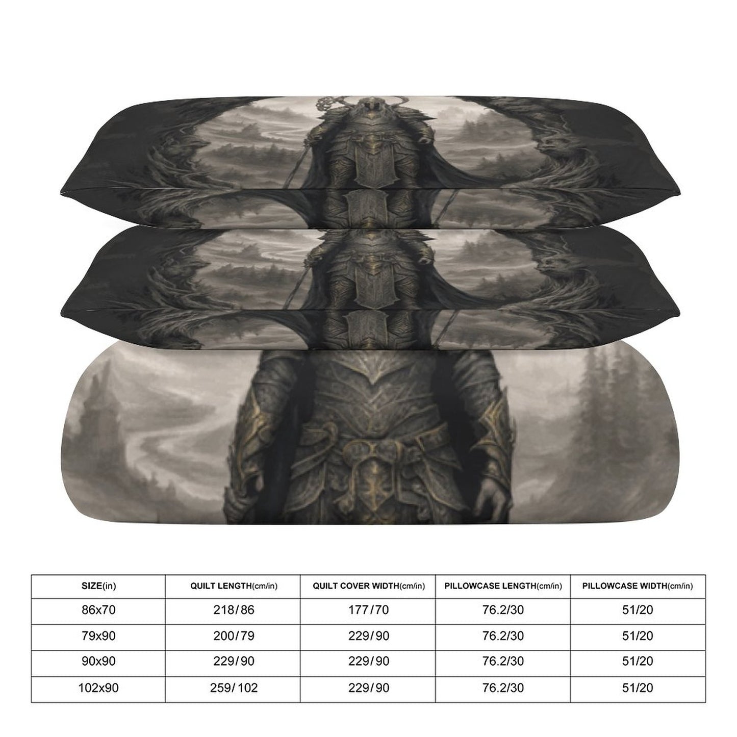 3-Piece Bedding Set-102"x90"/ 259x229cm (Dual-sided Printing)