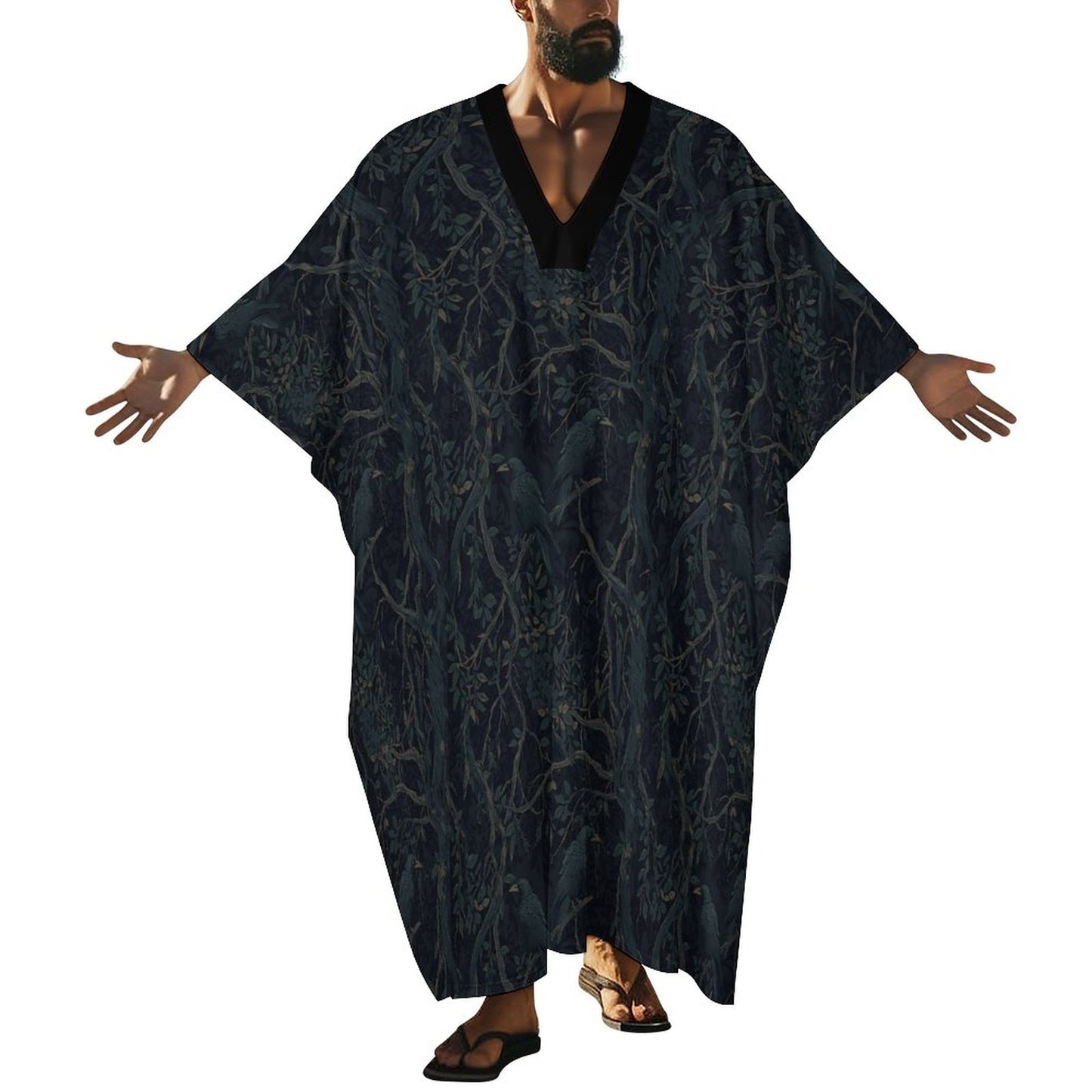 Mens William Morris 100gsm Middle Eastern Style Butterfly Sleeve Kaftan(All-Over Printing)