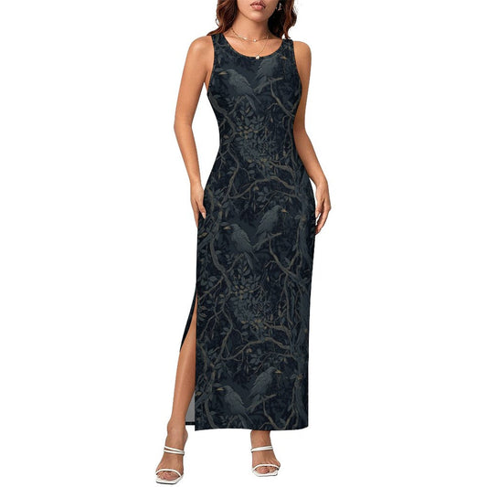 180gsm Slit Fitted Camisole Cheongsam(All-Over Printing)
