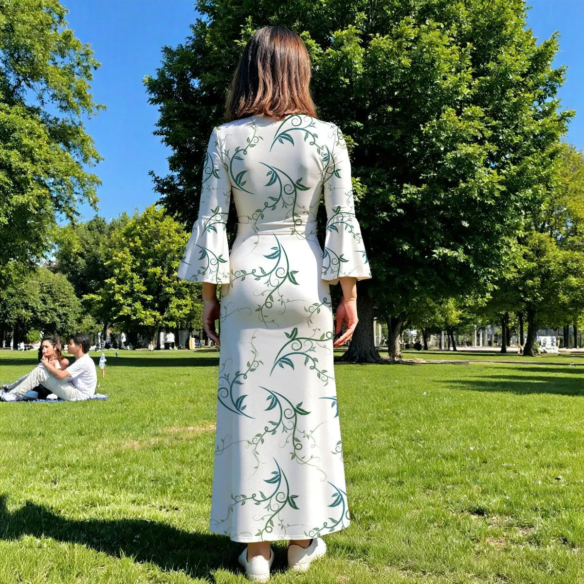 Black Floral Bell Sleeve Dress, Witchy Ensemble Practical Magic inspired