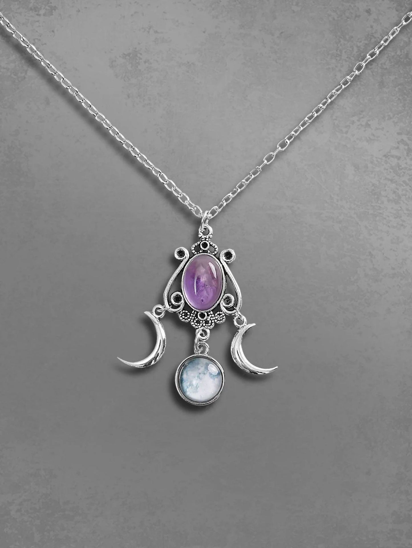 Triple Moon Goddess Pendant Necklace - Unique Christmas Gift