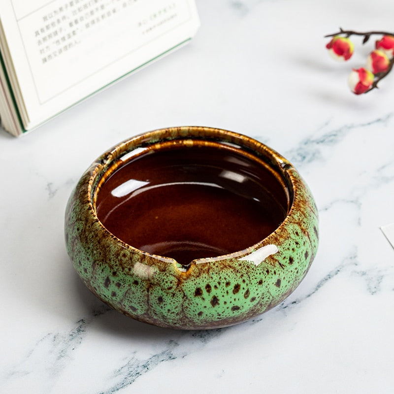 Beautiful Ceramic Ashtray Round with Lid - The Witchy Gypsy