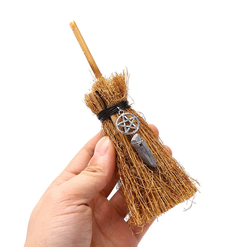 Wiccan Celtic Pentagram Mini Witch Broom - The Witchy Gypsy