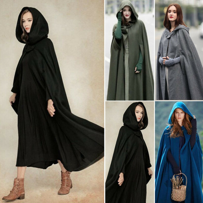 Thick Autumn Winter Women Single Button Cloak - The Witchy Gypsy