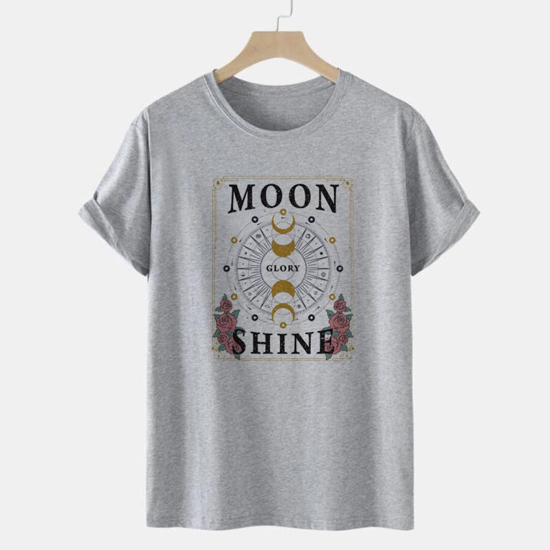 Moon Shine Short Sleeve Female Tshirt, - The Witchy Gypsy