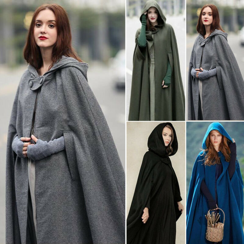 Thick Autumn Winter Women Single Button Cloak - The Witchy Gypsy