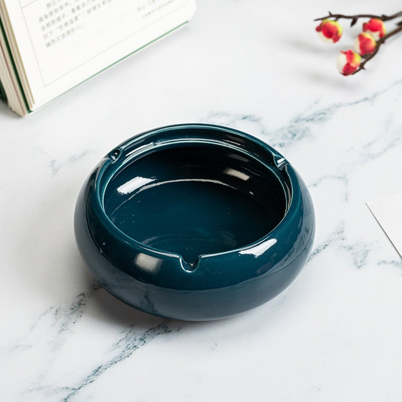 Beautiful Ceramic Ashtray Round with Lid - The Witchy Gypsy