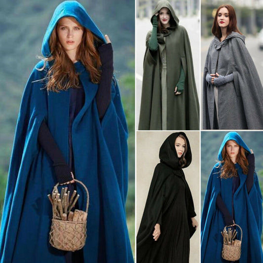 Thick Autumn Winter Women Single Button Cloak - The Witchy Gypsy