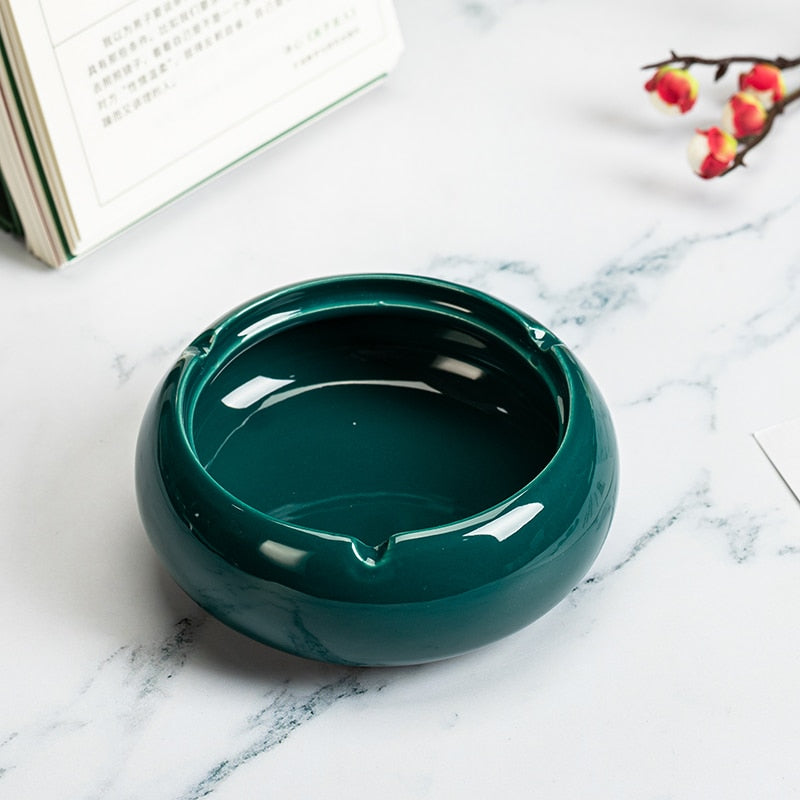 Beautiful Ceramic Ashtray Round with Lid - The Witchy Gypsy