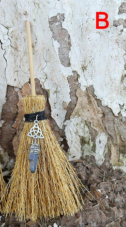 Wiccan Celtic Pentagram Mini Witch Broom - The Witchy Gypsy