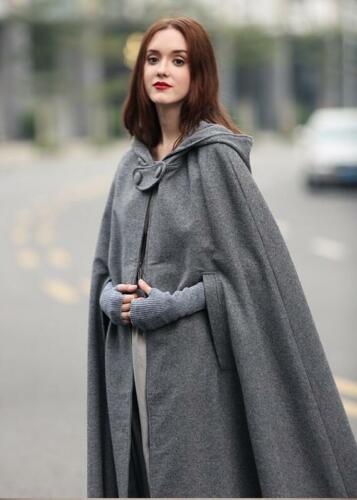 Thick Autumn Winter Women Single Button Cloak - The Witchy Gypsy