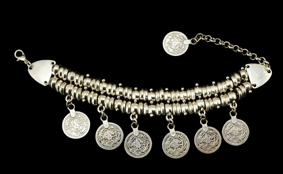 Gypsy Silver Coin Bracelet - The Witchy Gypsy