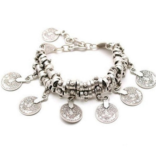 Gypsy Silver Coin Bracelet - The Witchy Gypsy