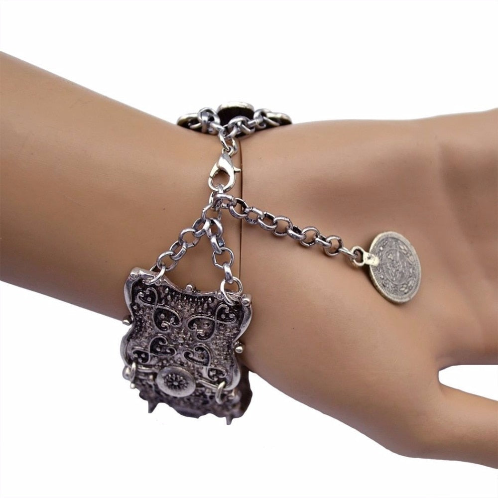 Bohemian Vintage Metal Stone Bracelet - The Witchy Gypsy