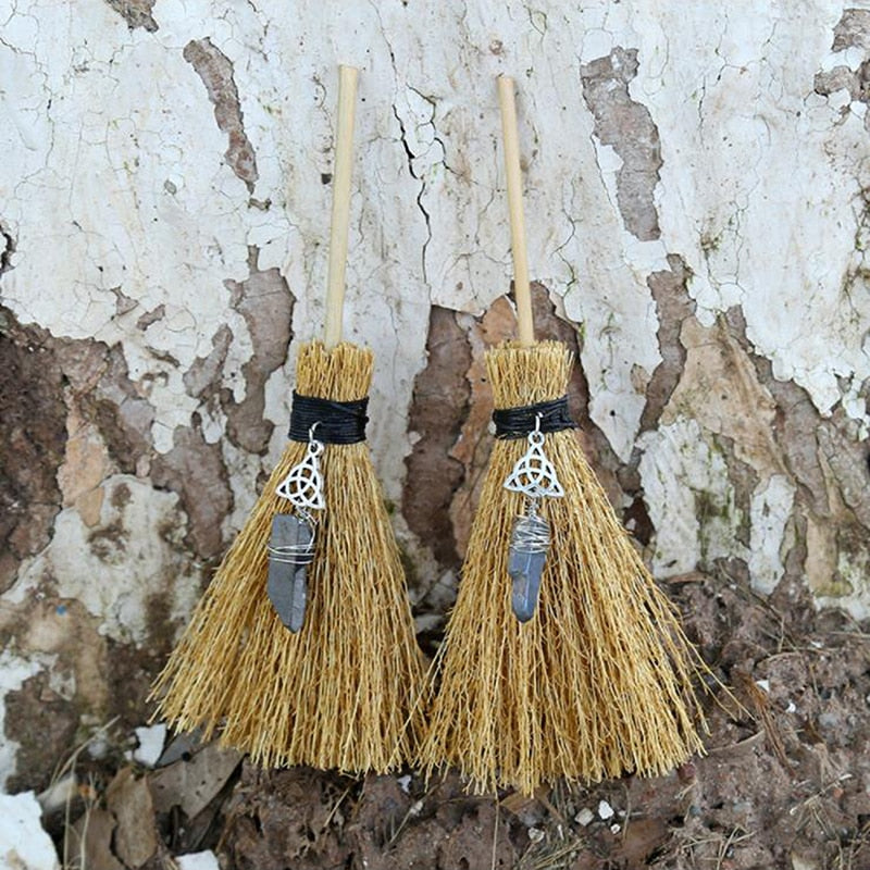 Wiccan Celtic Pentagram Mini Witch Broom - The Witchy Gypsy