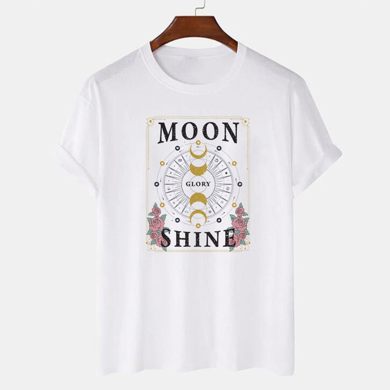 Moon Shine Short Sleeve Female Tshirt, - The Witchy Gypsy