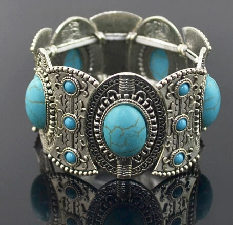 Bohemian Vintage Metal Stone Bracelet - The Witchy Gypsy