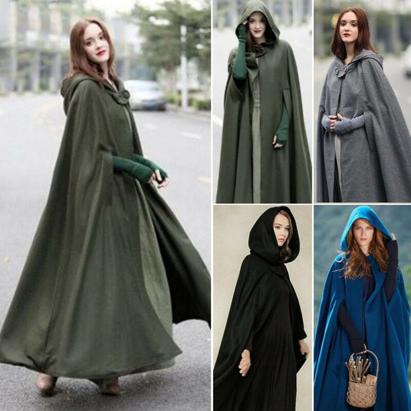 Thick Autumn Winter Women Single Button Cloak - The Witchy Gypsy