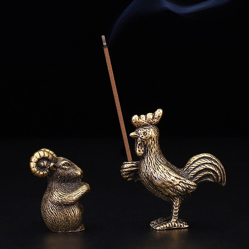 Cute Mini Metal Chinese Zodiac Incense Stick Holder - The Witchy Gypsy