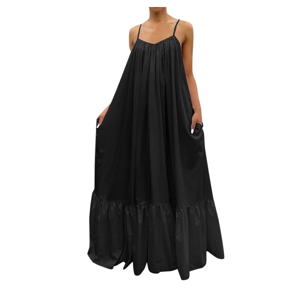 Loose Pleated Beach Sundress - The Witchy Gypsy