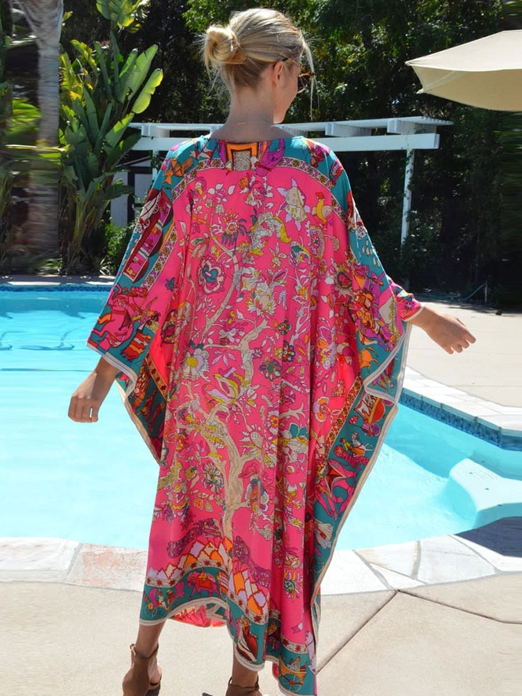 Pink Flower Beach Cover Up - The Witchy Gypsy