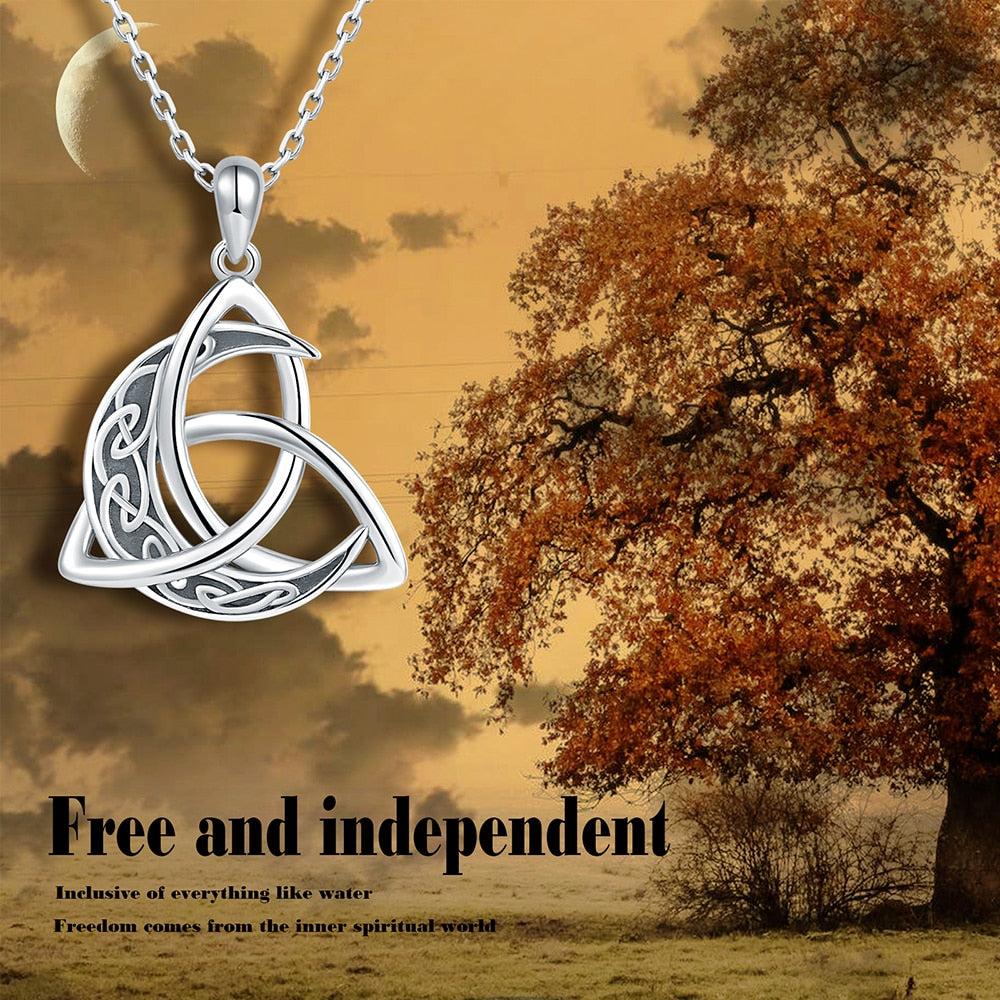 Irish Celtic Knot Moon Pendant Necklace - The Witchy Gypsy