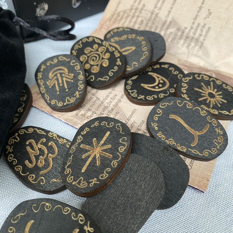 Witchcraft Wood Runes Stone & Tarot Set - The Witchy Gypsy