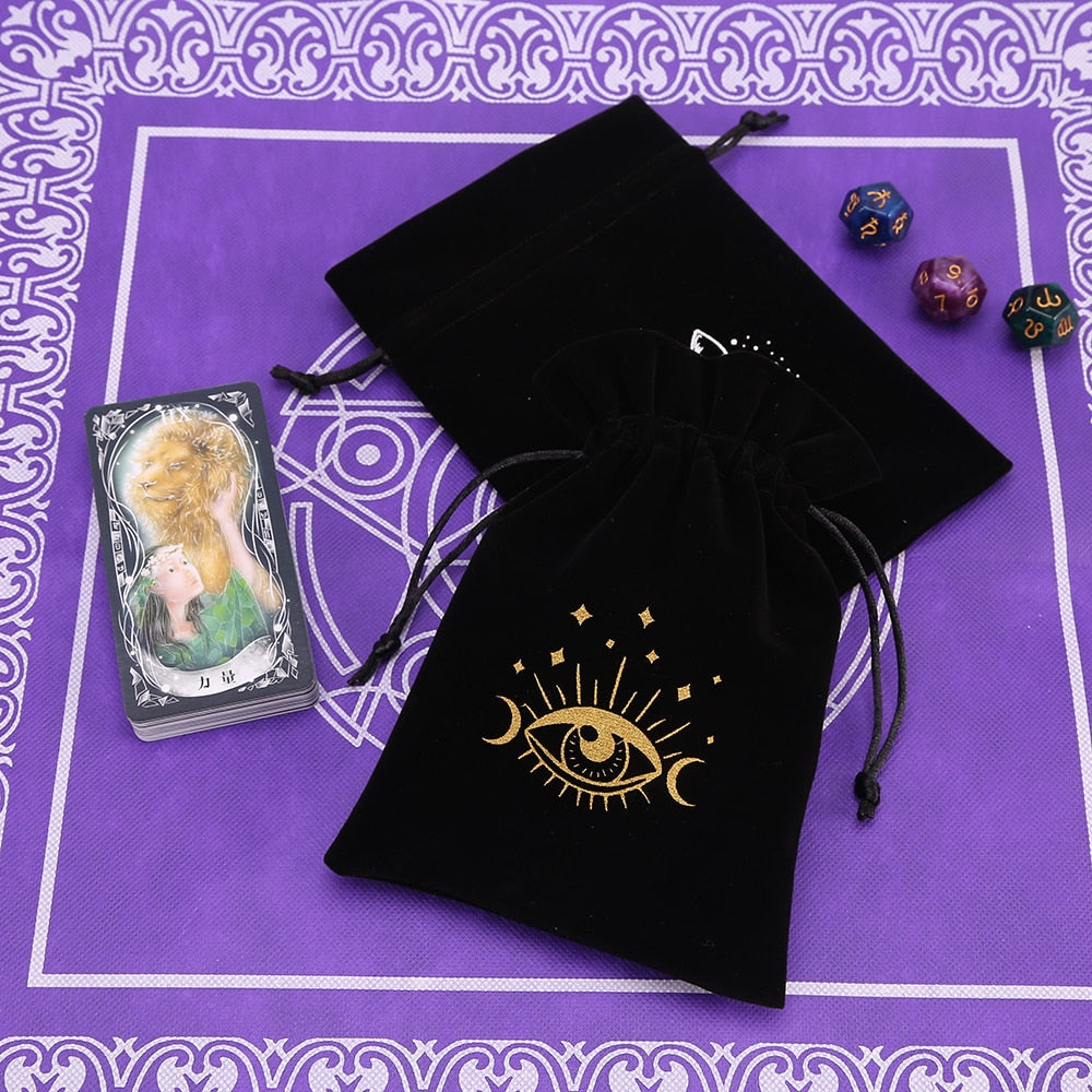 Black Velvet Moon Phase Tarots Cards Bag - The Witchy Gypsy