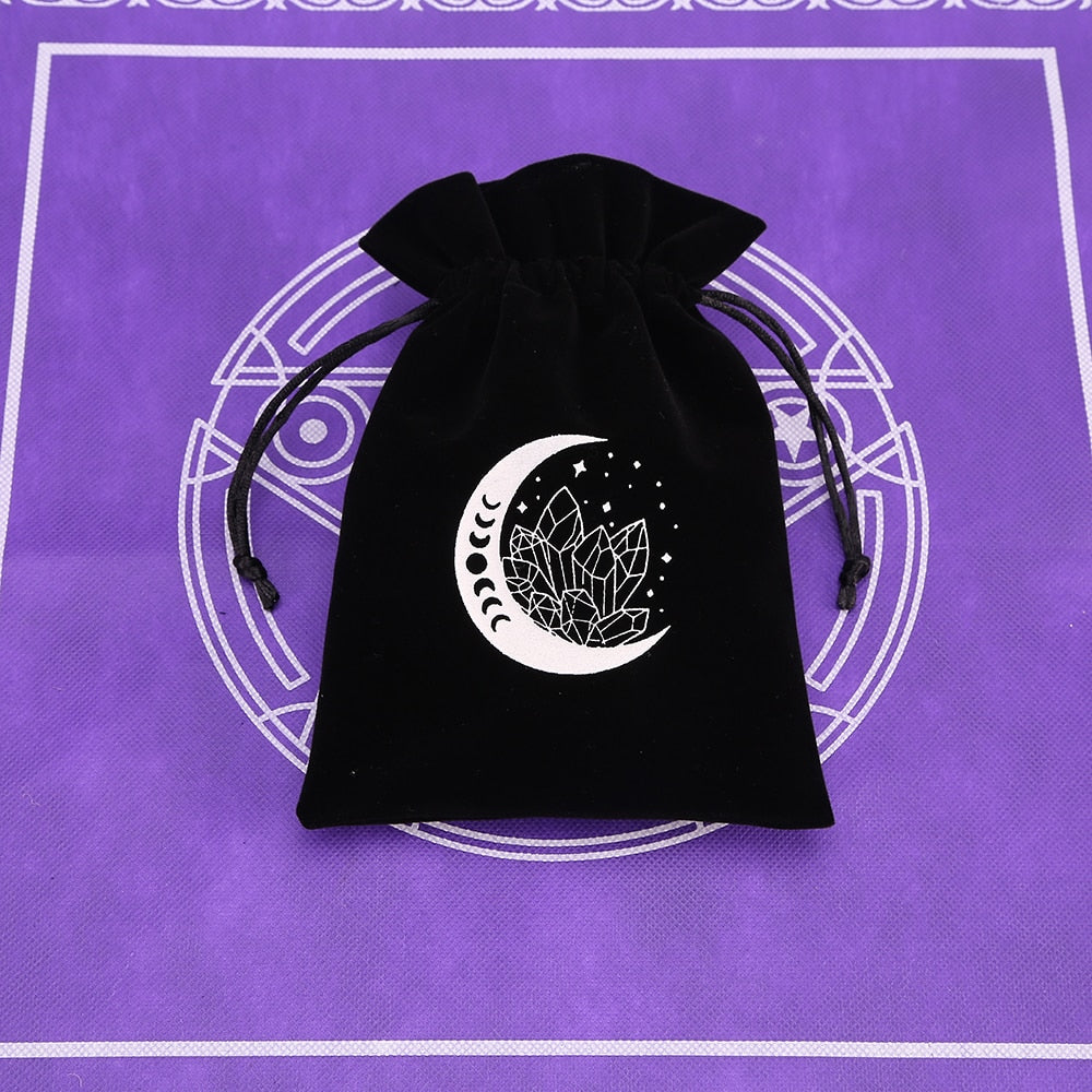 Black Velvet Moon Phase Tarots Cards Bag - The Witchy Gypsy