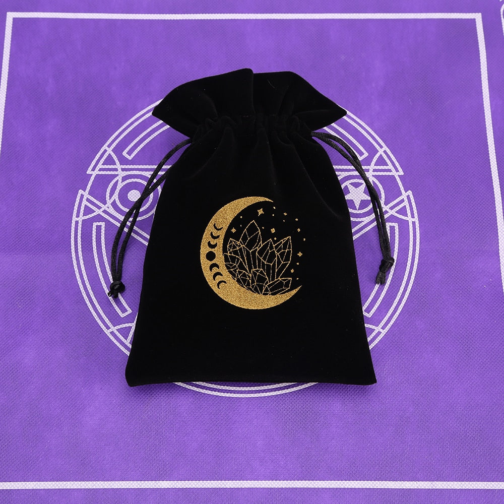 Black Velvet Moon Phase Tarots Cards Bag - The Witchy Gypsy