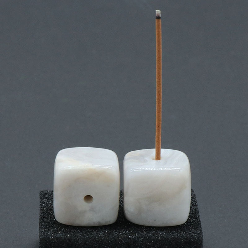 Square Natural Quartz Stone Incense Holder - The Witchy Gypsy