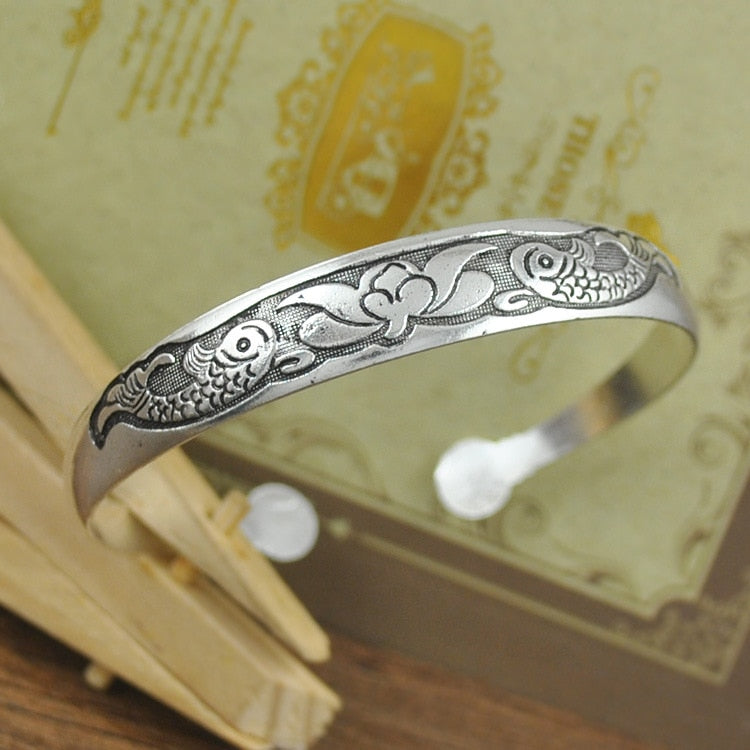 Vintage Cuff Tibetan Silver Plated Bangle - The Witchy Gypsy