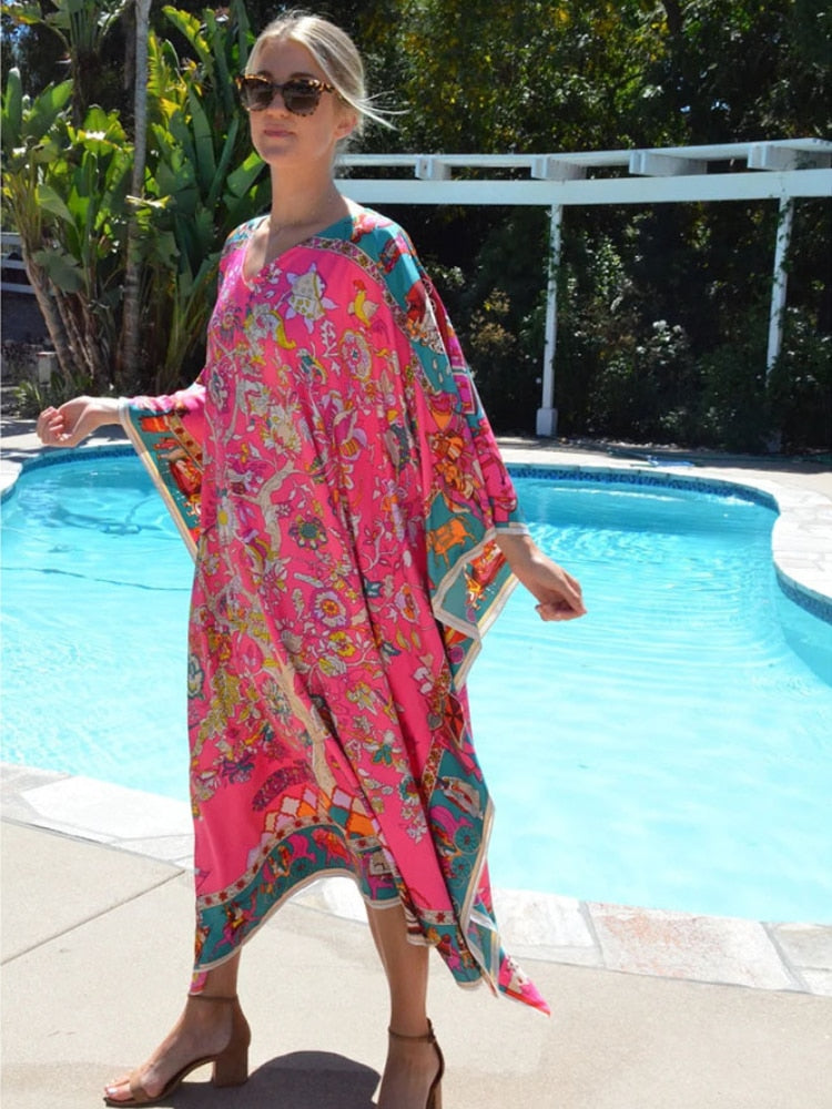 Pink Flower Beach Cover Up - The Witchy Gypsy