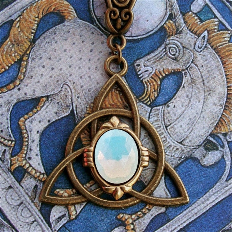 Bohemian Inlaid Opal Celtic Knot Pendant - The Witchy Gypsy