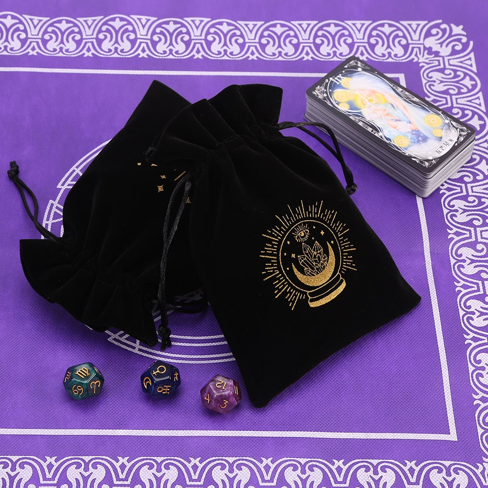 Black Velvet Moon Phase Tarots Cards Bag - The Witchy Gypsy