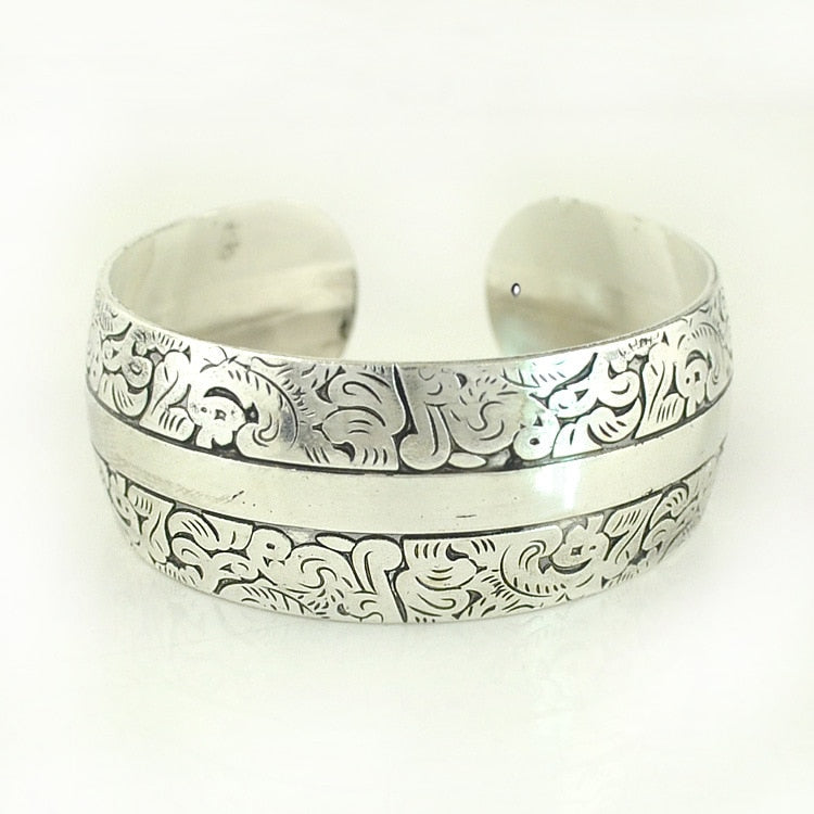 Vintage Cuff Tibetan Silver Plated Bangle - The Witchy Gypsy