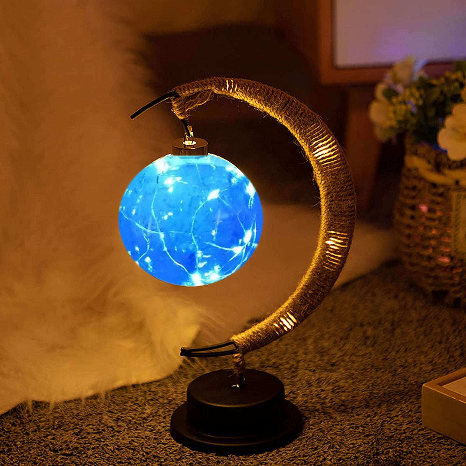 Lunar Fairy Lamp, Moon LED Night Lights with Stand, Half Moon Lamp- The Witchy Gypsy