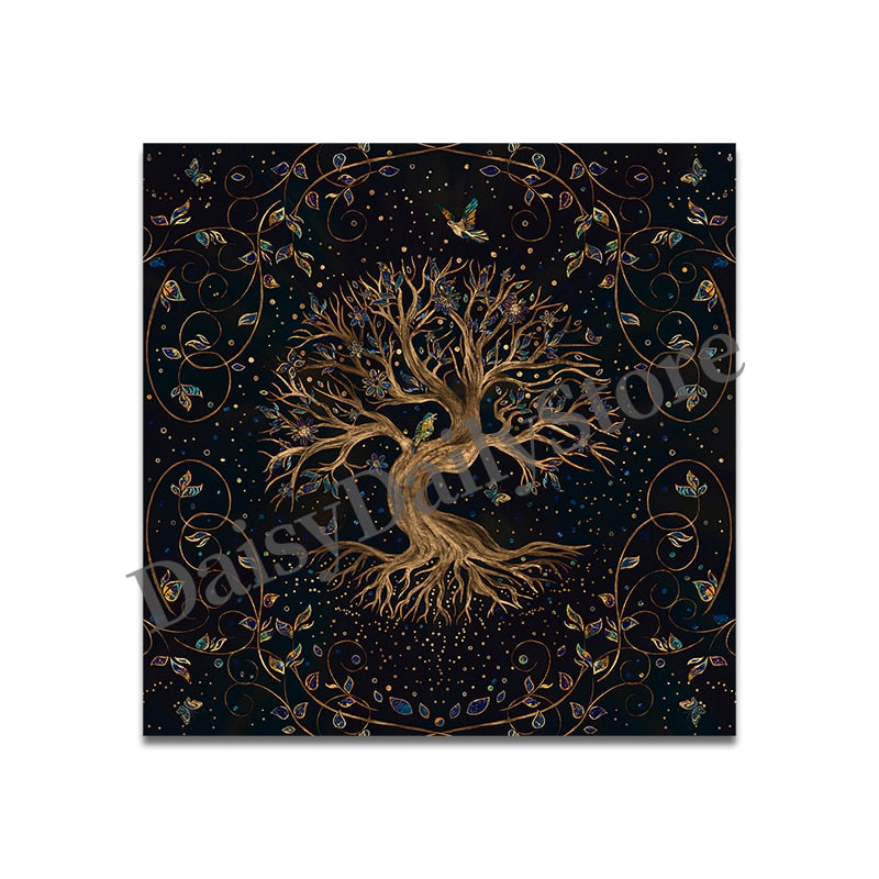 Tree of Life Altar Cloth, Tarot Card Tablecloth, Pagan Pendulum Cloth - The Witchy Gypsy