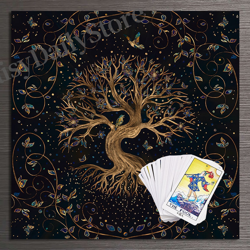 Tree of Life Altar Cloth, Tarot Card Tablecloth, Pagan Pendulum Cloth- The Witchy Gypsy