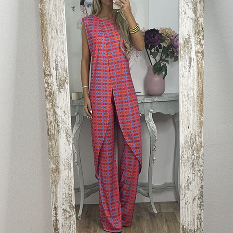 Casual Two Piece Pant Suit, Casual Ladies Pant set, Bohemian Fasion