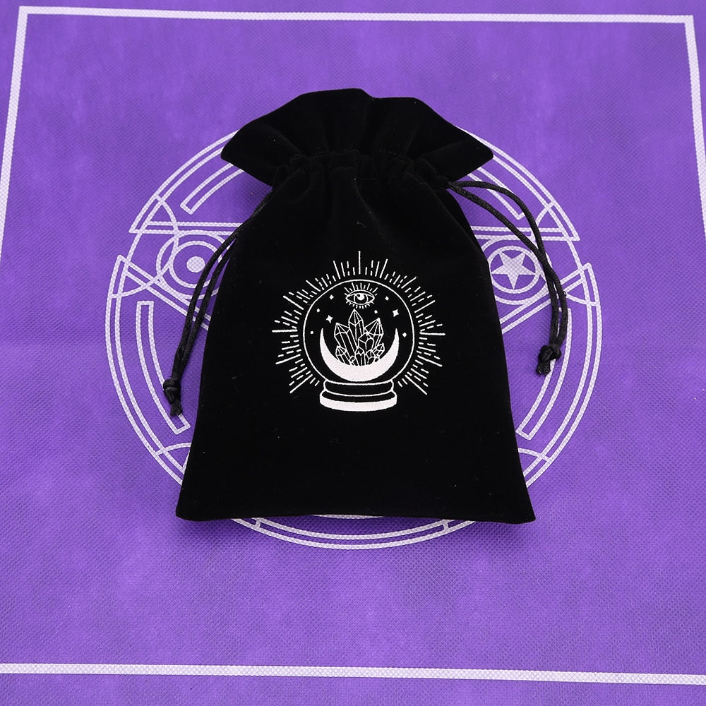 Black Velvet Moon Phase Tarots Cards Bag - The Witchy Gypsy