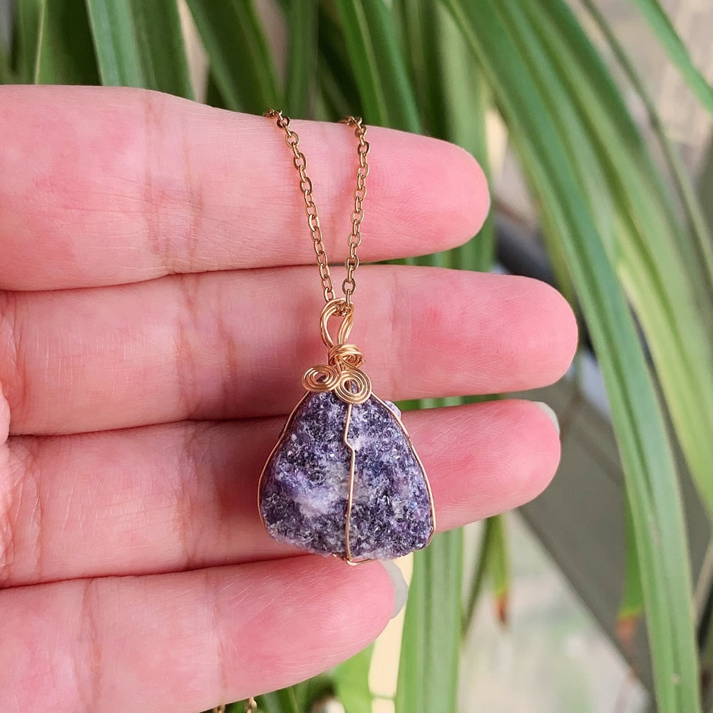Natural Stone Pendant Necklace - The Witchy Gypsy