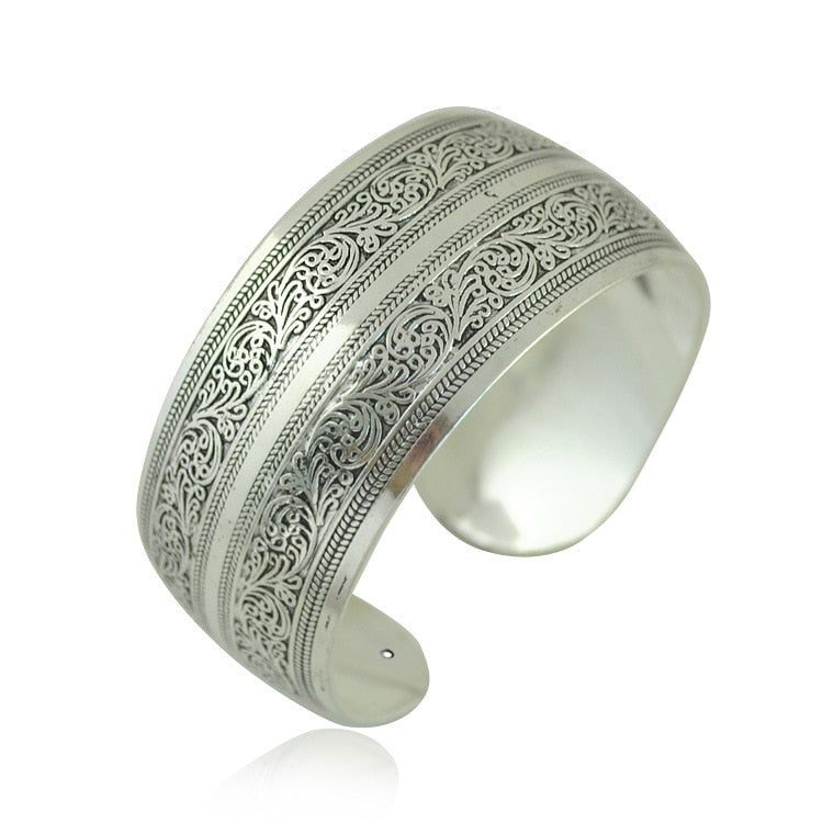 Vintage Cuff Tibetan Silver Plated Bangle - The Witchy Gypsy