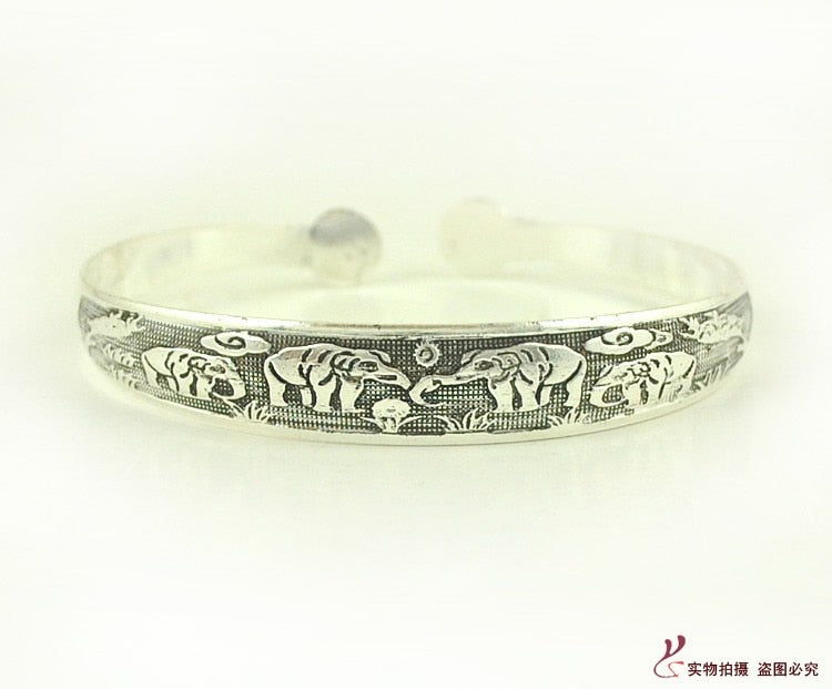 Vintage Cuff Tibetan Silver Plated Bangle - The Witchy Gypsy