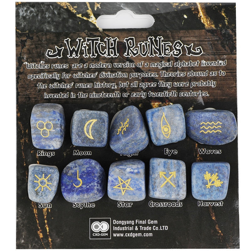 10pcs/set Pagan Runes Stones Set, Meditation accessories, Pagan gift - The Witchy Gypsy