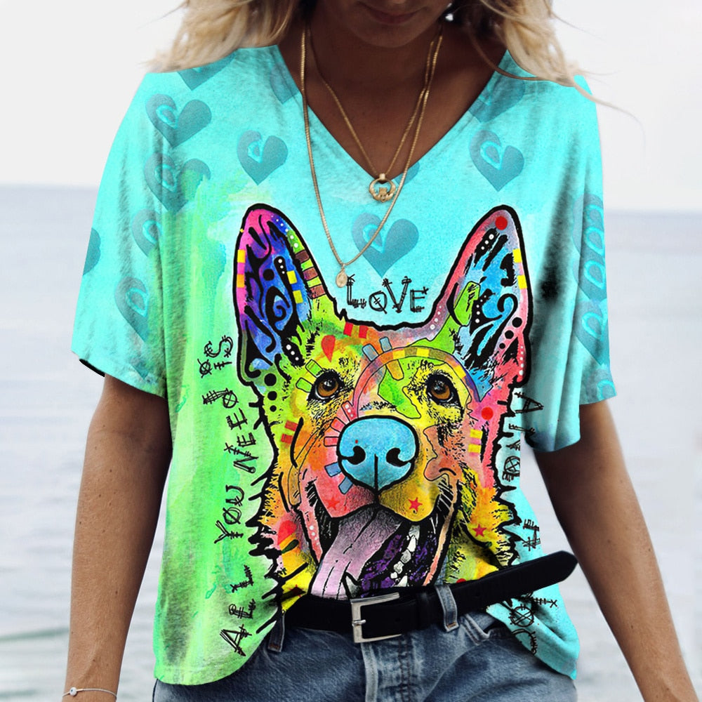 Bohemian Cute Dog Psychedelic Tshirt - The Witchy Gypsy