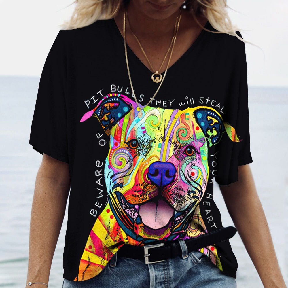 Bohemian Cute Dog Psychedelic Tshirt- The Witchy Gypsy