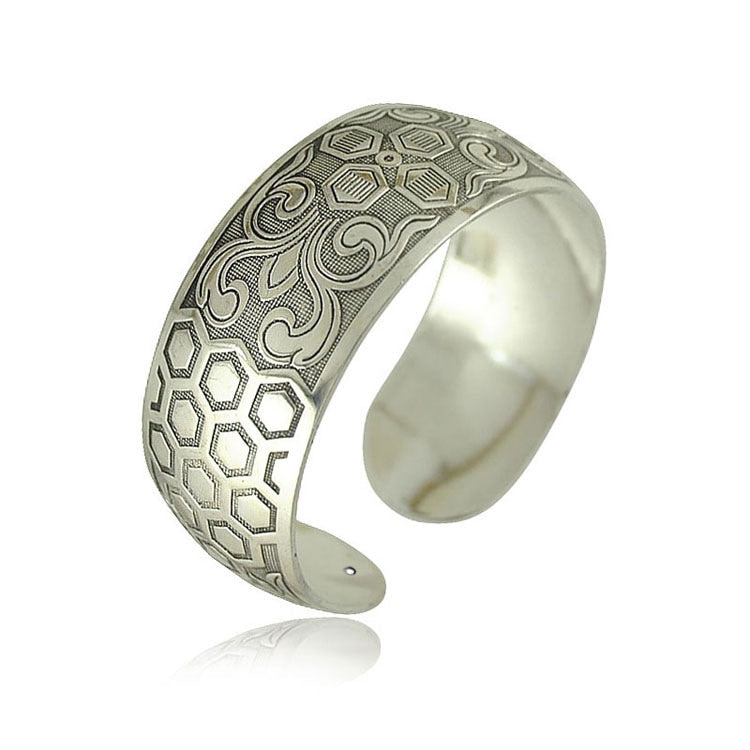 Vintage Cuff Tibetan Silver Plated Bangle - The Witchy Gypsy